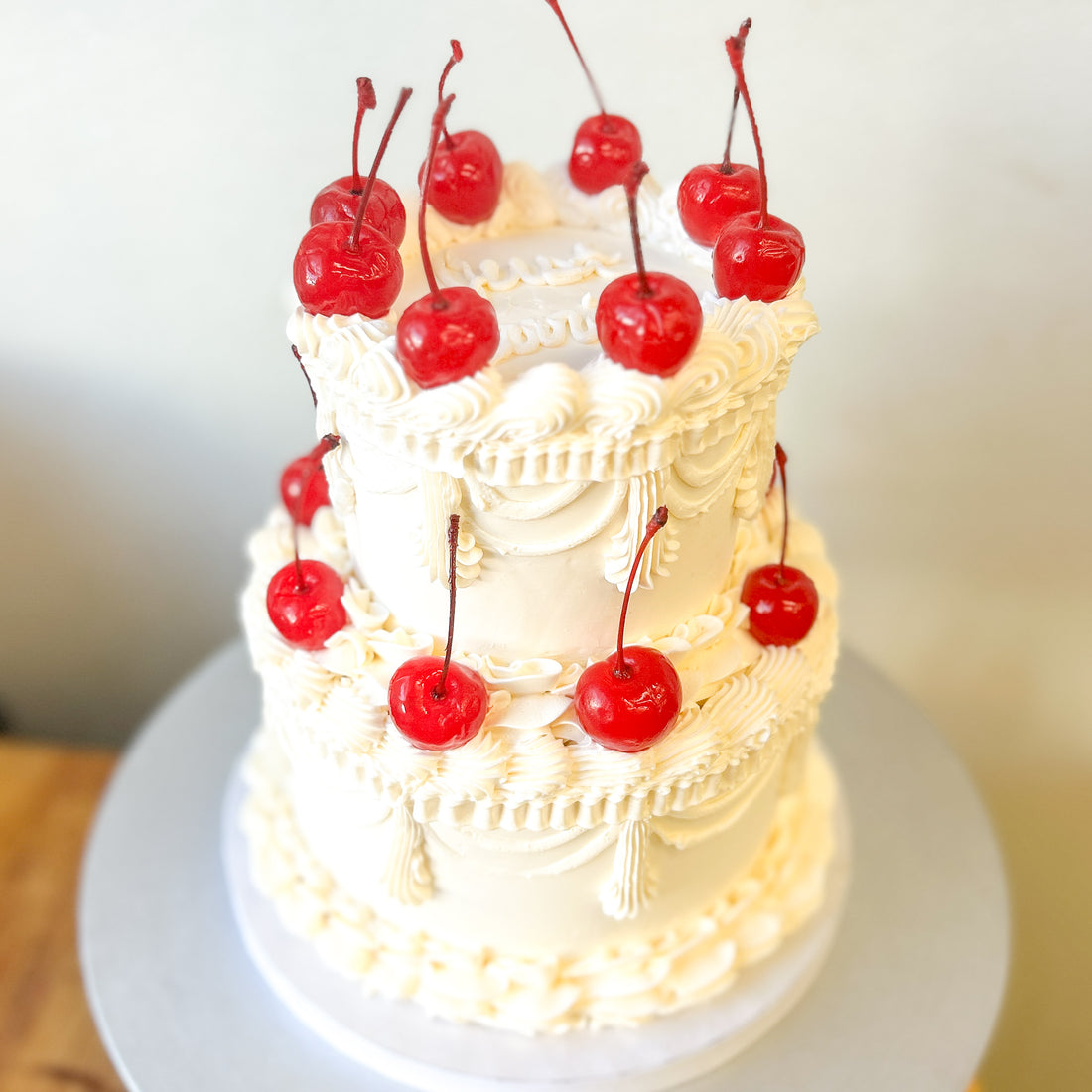 Ornate Vintage Two-Tier Round