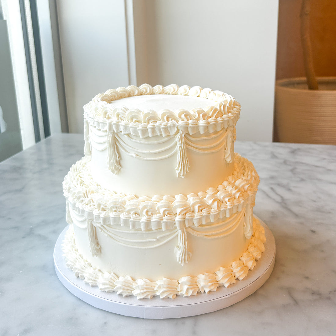 Ornate Vintage Two-Tier Round