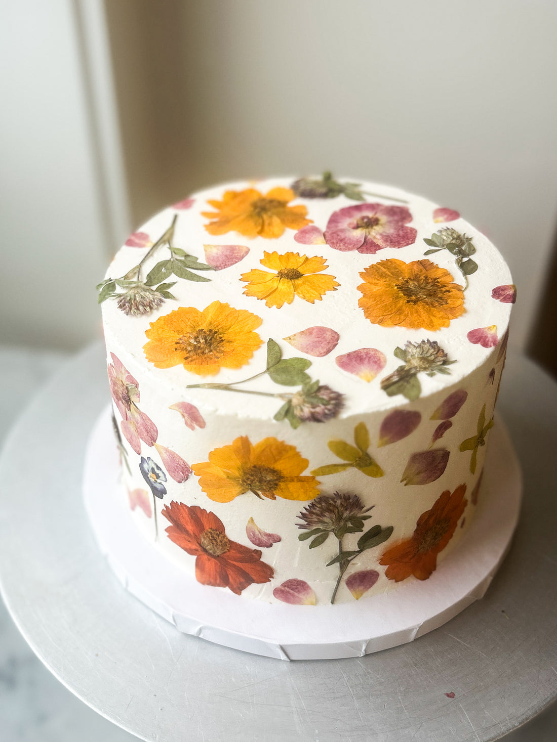 Single-Tier "Garden Party" Celebration Cake
