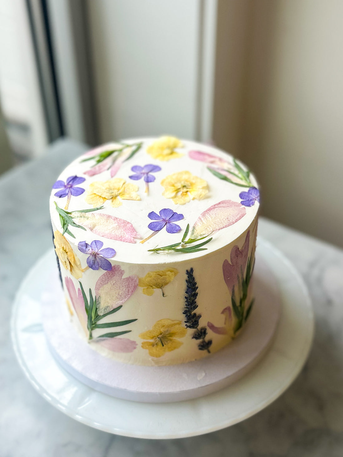 Single-Tier "Garden Party" Celebration Cake