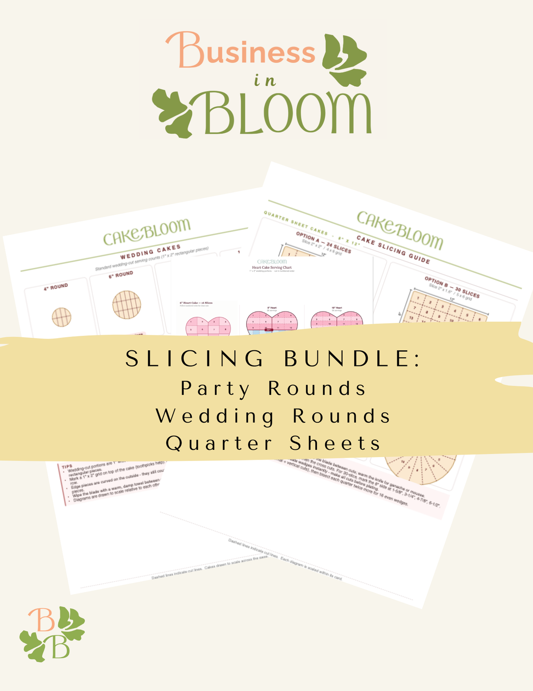 Slicing Guide Downloadable for Rounds and Quarter Sheet cakes
