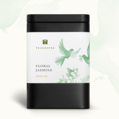 A canister of tea with a label reading 